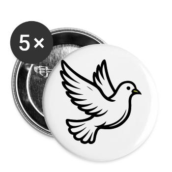 Dove of Peace Dove - Buttons large 2.2''/56 mm (5-pack) - white - Front