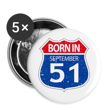 Born_in_September_51 - Buttons large 2.2''/56 mm (5-pack) - white - Front