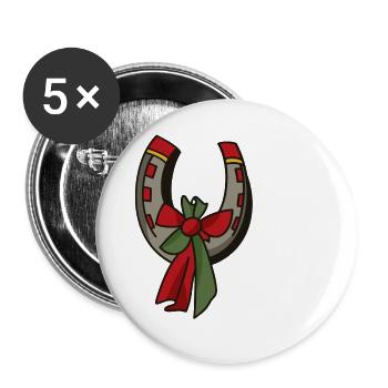 Lucky Horseshoe with Bow – Oldschool Tattoo Vi - Buttons large 2.2''/56 mm (5-pack) - white - Front