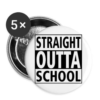 Class Shirts Straight outta school - Buttons large 2.2''/56 mm (5-pack) - white - Front