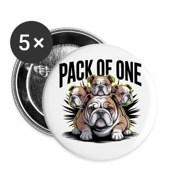 Pack of One Bulldog - Buttons large 2.2''/56 mm (5-pack) - white - Front