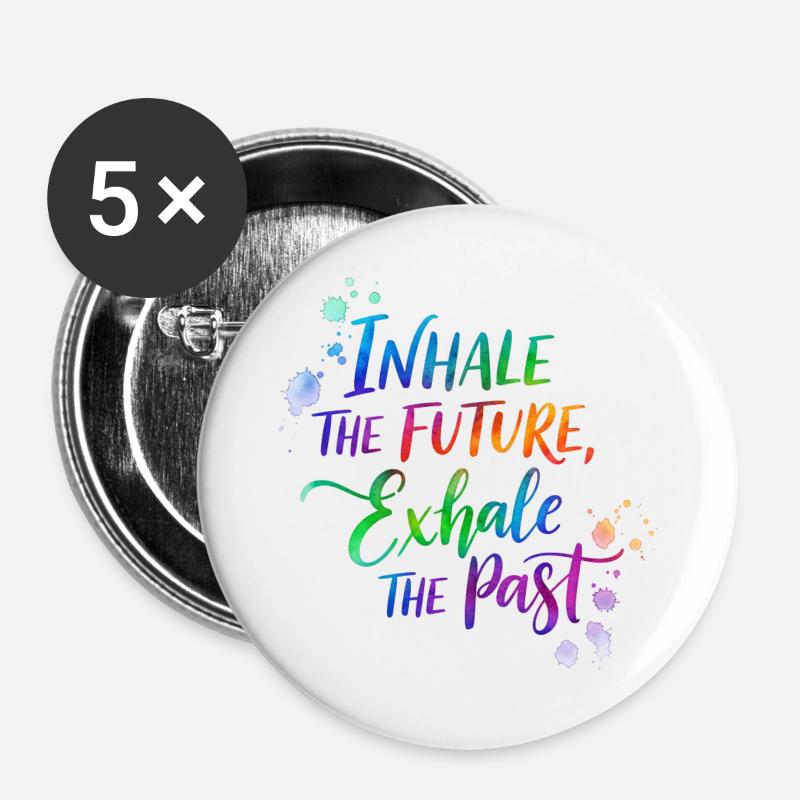 Inspirational Rainbow Calligraphy Design - Buttons large 2.2''/56 mm (5-pack) - white