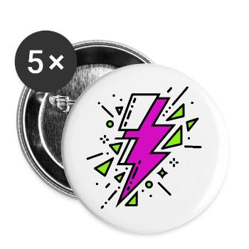 Contemporary Violet and Green Ray - Buttons large 2.2''/56 mm (5-pack) - white - Front