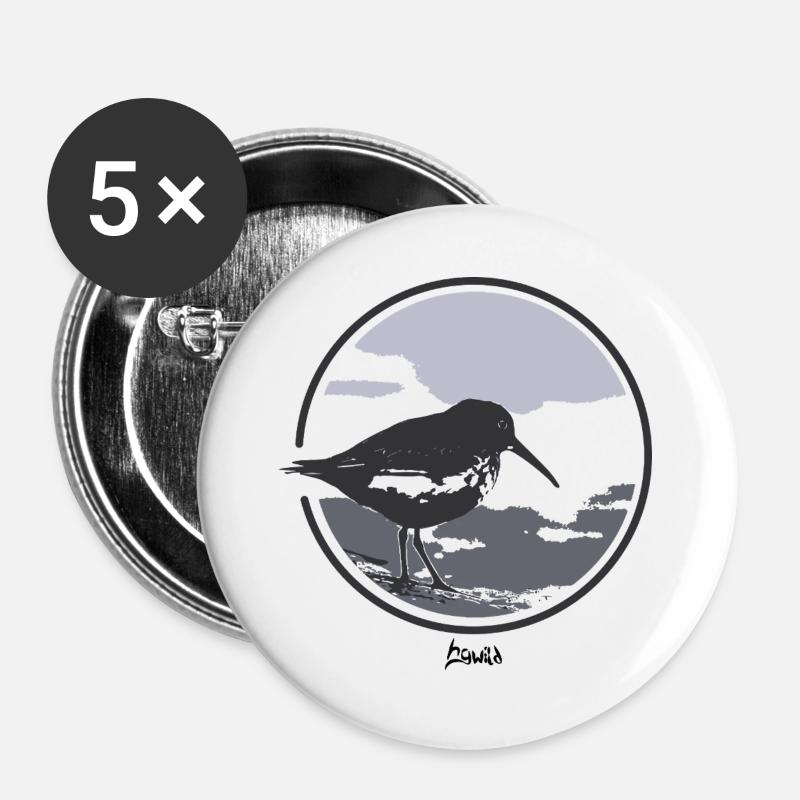 HGWILD - Dunlin - Buttons large 2.2''/56 mm (5-pack) - white