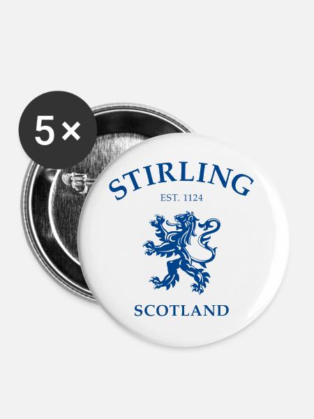Stirling Scotland - Buttons groß 56 mm (5er Pack) - Weiß