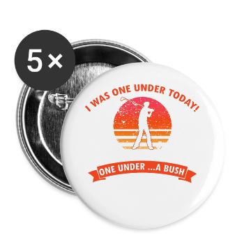 blague de golf drôle un sous l’arbre buisson eau - Lot de 5 grands badges (56 mm) - blanc - Devant