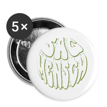 Global Retro Typo Vert Néon - Say Man - Lot de 5 grands badges (56 mm) - blanc - Devant
