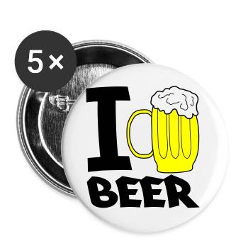 Gelber Bierkrug Skizze - Buttons groß 56 mm (5er Pack) - Weiß - Vorne