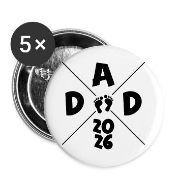 Dad 2026 - Buttons large 2.2''/56 mm (5-pack) - white - Front