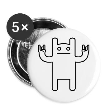 Monster Rock – Festival Comic Kawaii - Buttons groß 56 mm (5er Pack) - Weiß - Vorne