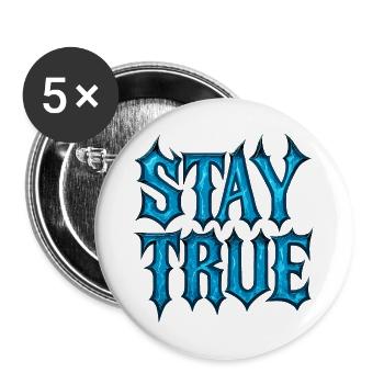 Stay True Design – Be Yourself Statement - Buttons large 2.2''/56 mm (5-pack) - white - Front