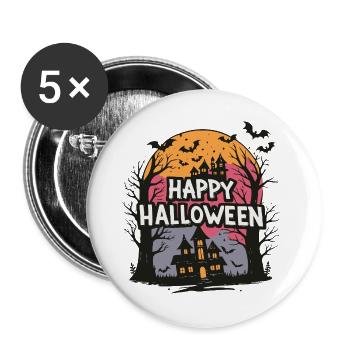 Halloween Haunted Fantasy - Buttons large 2.2''/56 mm (5-pack) - white - Front