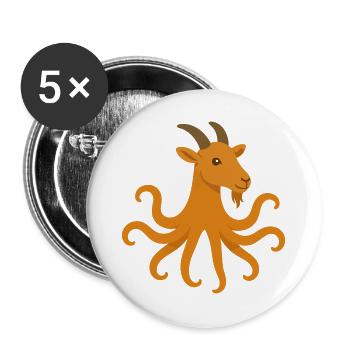 Der Oktopus oder Ziegen-Oktopus - Buttons groß 56 mm (5er Pack) - Weiß - Vorne