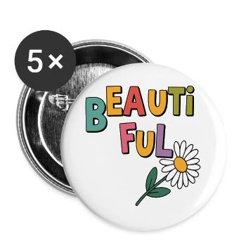 Beautiful - Buttons large 2.2''/56 mm (5-pack) - white - Front