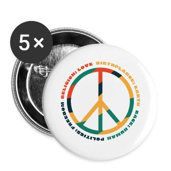 Menschenrechte - Buttons groß 56 mm (5er Pack) - Weiß - Vorne
