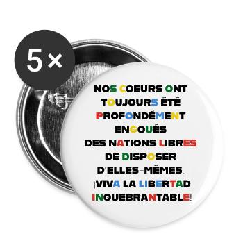 ES LEBE DIE FREIHEIT - Buttons groß 56 mm (5er Pack) - Weiß - Vorne