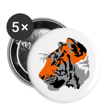 Tigre - Lot de 5 grands badges (56 mm) - blanc - Devant