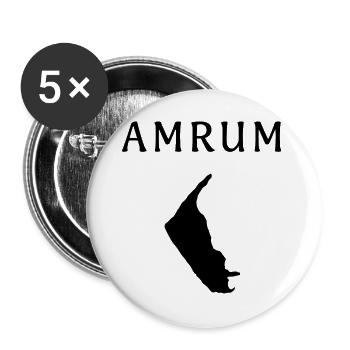 Amrum – Mer du Nord pour vous - Lot de 5 grands badges (56 mm) - blanc - Devant