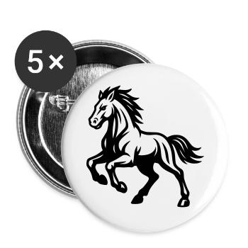 Horse - Buttons large 2.2''/56 mm (5-pack) - white - Front