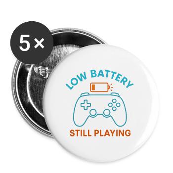 Niedriger Akku Weiter Spielen - Buttons groß 56 mm (5er Pack) - Weiß - Vorne