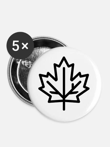 Ahornblatt - Buttons groß 56 mm (5er Pack) - Weiß