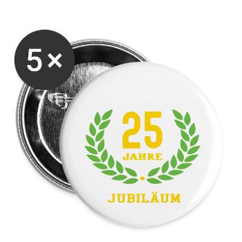 Klempnerin Jubiläum 25 Jahre 25 jähriges Jubi - Buttons groß 56 mm (5er Pack) - Weiß - Vorne