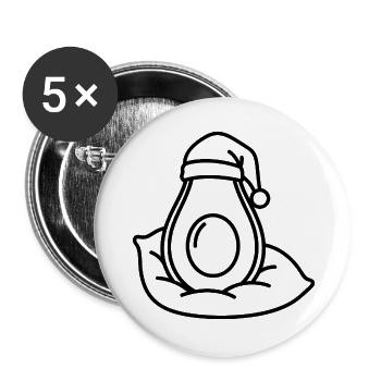 Schlavocado Avocat Sommeil Pyjama Cadeau Drôle - Lot de 5 grands badges (56 mm) - blanc - Devant
