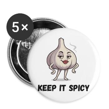 Knoblauch Charme Keep It Spicy Garlic Gemüse - Buttons groß 56 mm (5er Pack) - Weiß - Vorne