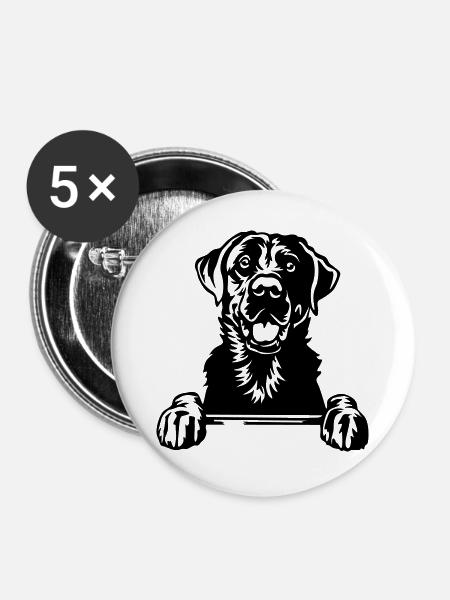 Labrador Kopf - Buttons groß 56 mm (5er Pack) - Weiß
