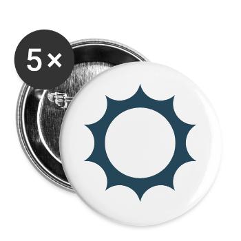 „Sonnenenergie – Saubere Zukunft“ - Buttons groß 56 mm (5er Pack) - Weiß - Vorne