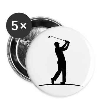 Golfer Silhouette Illustration - Buttons large 2.2''/56 mm (5-pack) - white - Front