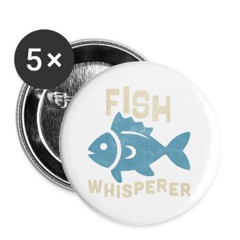 fish whisperer - Buttons groß 56 mm (5er Pack) - Weiß - Vorne