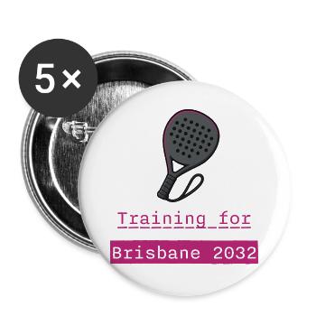 Padel Training Brisbane 2032 - Buttons large 2.2''/56 mm (5-pack) - white - Front