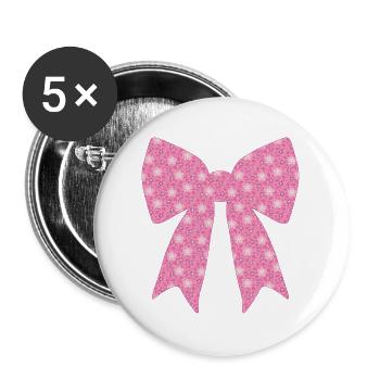 Pink Ribbon - Buttons large 2.2''/56 mm (5-pack) - white - Front