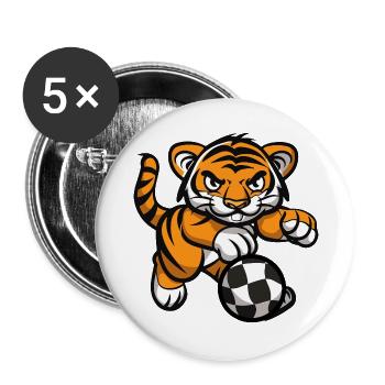 Tiger Football - Lot de 5 grands badges (56 mm) - blanc - Devant