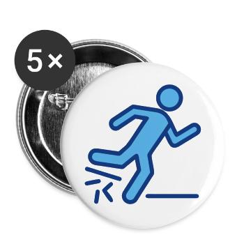 Dynamic Blue Runner Silhouette - Buttons large 2.2''/56 mm (5-pack) - white - Front