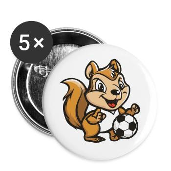 Squirrel Football - Buttons large 2.2''/56 mm (5-pack) - white - Front