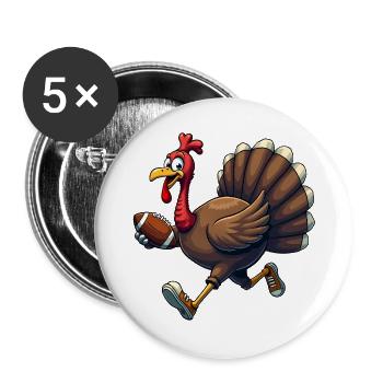 Thanksgiving Football Turkey - Buttons large 2.2''/56 mm (5-pack) - white - Front