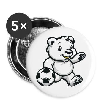 Polar Bear Football Comic - Buttons large 2.2''/56 mm (5-pack) - white - Front