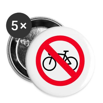 Pas de vélo - Lot de 5 grands badges (56 mm) - blanc - Devant