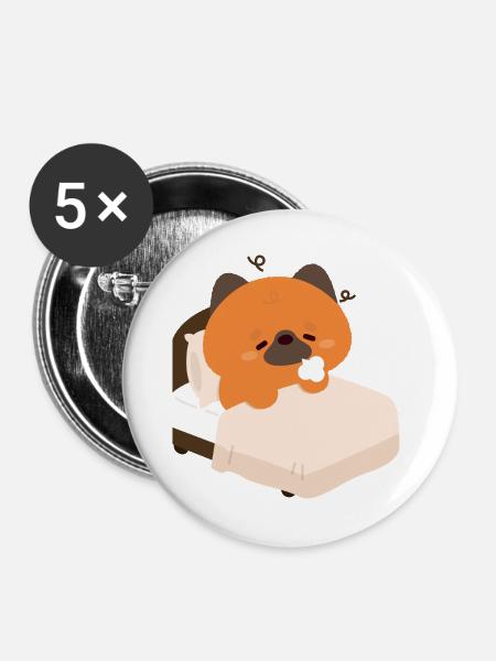 Müder Deutscher Schäferhundwelpe - Buttons groß 56 mm (5er Pack) - Weiß