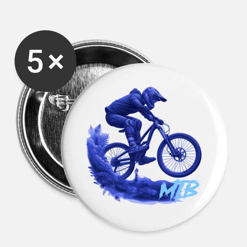 MTB Bike - Buttons large 2.2''/56 mm (5-pack) - white