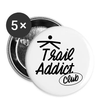 Trail Addict Club - Buttons groß 56 mm (5er Pack) - Weiß - Vorne