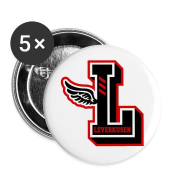 LEVERKUSEN 2026 - Buttons groß 56 mm (5er Pack) - Weiß - Vorne