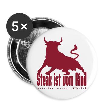 Steak is Beef - King Bull Silhouette - Buttons large 2.2''/56 mm (5-pack) - white - Front