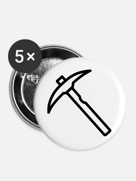 Eispickel - Buttons groß 56 mm (5er Pack) - Weiß