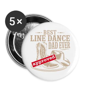 Meilleur papa de danse en ligne - Lot de 5 grands badges (56 mm) - blanc - Devant