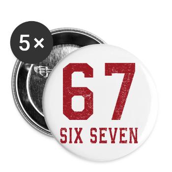 67 Six Seven  - Buttons groß 56 mm (5er Pack) - Weiß - Vorne