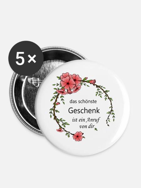 Hibiskus Blütenring  - Buttons groß 56 mm (5er Pack) - Weiß