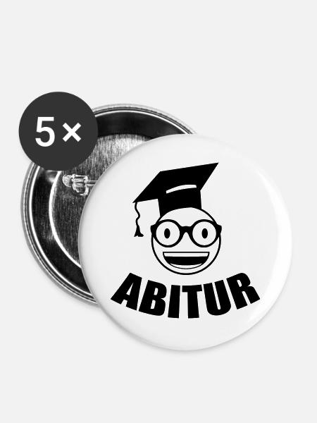 Nerd Student Abitur - Buttons groß 56 mm (5er Pack) - Weiß